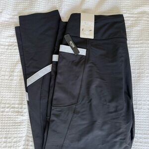 NWT Victoria's Secret Black Leggings with Silver Detail